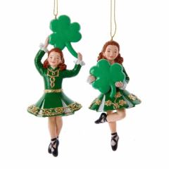 LUCKY IRISH GIRLS ORNAMENT - SET OF 2